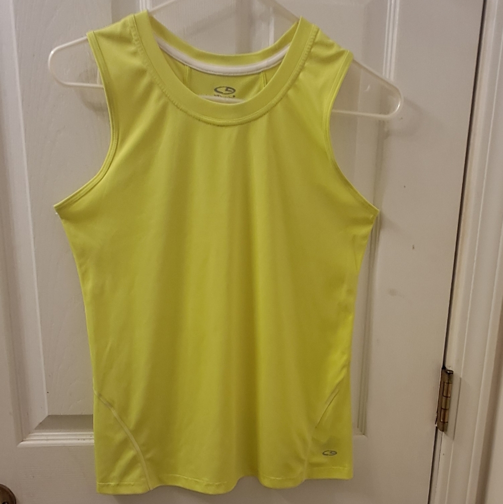 Champion Neon Yellow Athletic Muscle Shirt, size S
